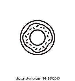 Donut line vector icon. Fast food sign for menu design, websites and mobile app.