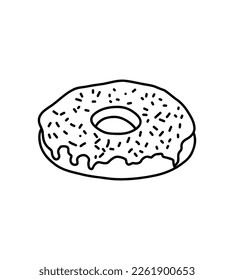 Doodle lineal, icono dibujado del desierto. Esbozo vectorial de dibujo manual aislado en fondo blanco. 