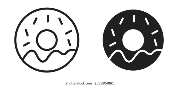 Donut liner icon vector set.