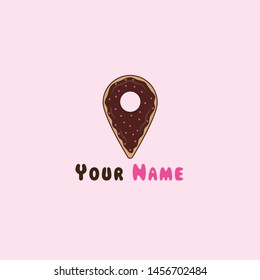 Donut and Location Pin Logo Concept