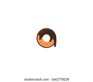 Donut logo cake sweet food vector 