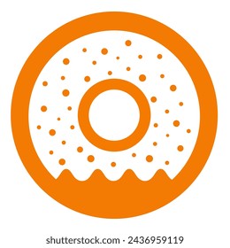 Donut logo design in minimalistic style. Fast food icon. Vector illustration.