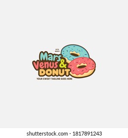 Donut Logo design template. Badges and design elements for restaurant. vector illustration.