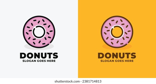 Donut logo design vector illustration