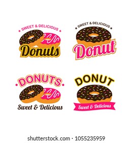 Donut Logo Design Vector Set