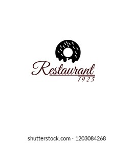 donut logo. designed for coffe, restaurant fastfood and sweet-shop