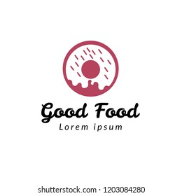 donut logo. designed for coffe, restaurant fastfood and sweet-shop