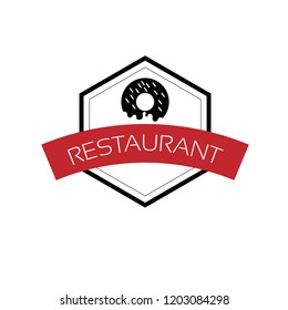 donut logo. designed for coffe, restaurant fastfood and sweet-shop