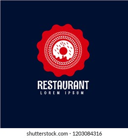 donut logo. designed for coffe, restaurant fastfood and sweet-shop