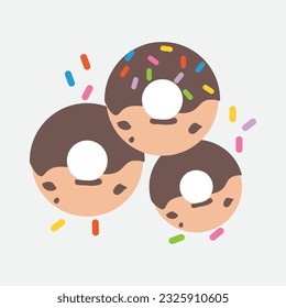 Logo del Donut icono vector de golosinas de comida.
