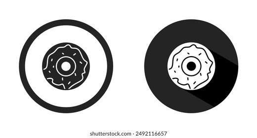 Donut-Logo. Donut Symbol Vektorgrafik Design Schwarz Farbe. Vektorgrafik des Bestands.