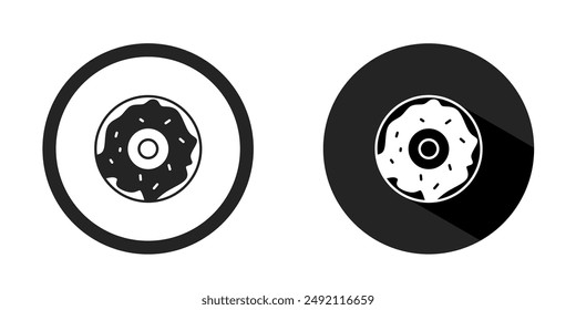 Donut logo. Donut icon vector design black color. Stock vector.