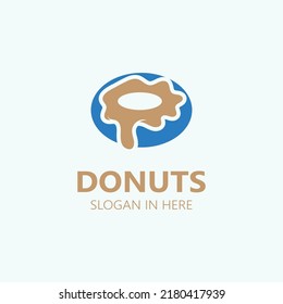 Donut logo image bakery food design, theme business template