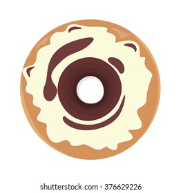 Donut logo. Sweet donuts design flat food. Doughnut, donuts coffee, donut isolated, coffee and cookies, cake bakery, dessert menu, snack pastry, tasty. Donuts shop. Donut icon. Donuts glaze