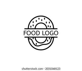 Donut. Logo template. Black line
