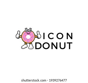 Donut Logo Vector illusration . Design element for restaurant menu illustration or for logotype .