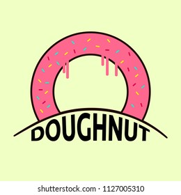 Donut Logo Vector illustration . Design element for restaurant menu illustration or for logotype