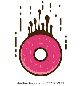 Donut logo vector illustration. Falls down