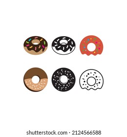 Donut logo vector illustration icon design template.