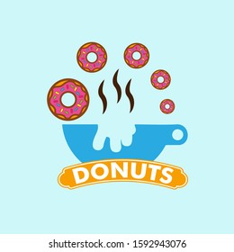 Donut logo vector illustration for restaurant business