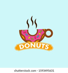 Donut logo vector illustration for restaurant business