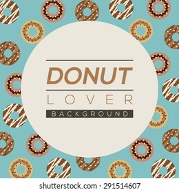 Donut Lover Background Vector Illustration