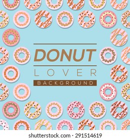 Donut Lover Background Vector Illustration