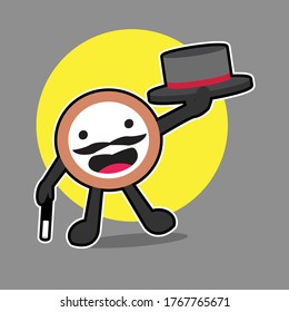 Donut Magician Conceptual Design Illustration Vector
