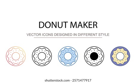 Donut Maker icon design with white background stock illustration