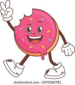 a donut mascot illustration set