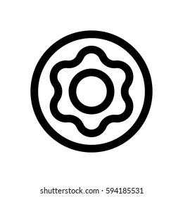 Donut mini line, icon, background and graphic. The icon is black and white, linear  flat, vector, pixel perfect, minimal, suitable for web and print. 