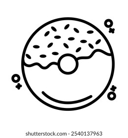 donut minimalist food icon isolated