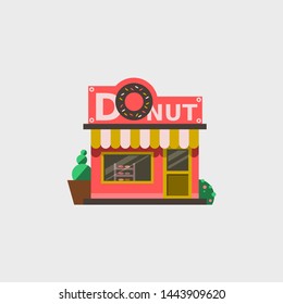 donut, modern flat icon food stalls. 