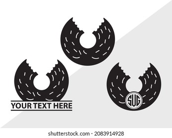 Donut Monogram, Doughnut, Printable Vector Illustration