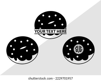 Donut Monogram Vector Illustration Silhouette