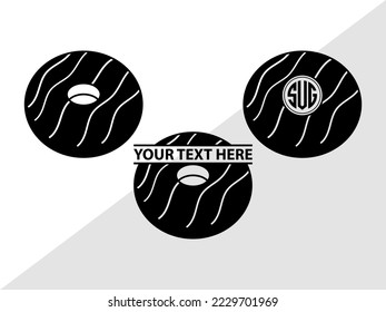 Silueta de iluminación de vectores de monograma de donut
