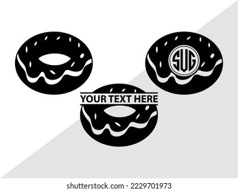 Donut Monogram Vector Illustration Silhouette