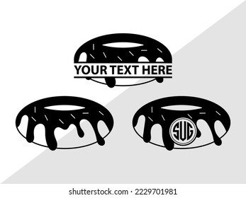 Donut Monogram Vector Illustration Silhouette