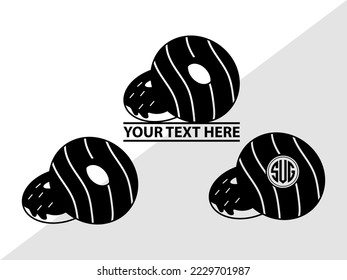 Donut Monogram Vector Illustration Silhouette