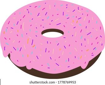 donut with multi-colored sprinkles on transparent background