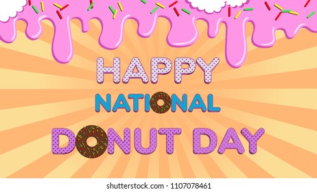 Donut National Day Illustration