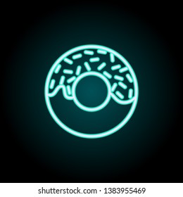donut neon icon. Elements of fast food set. Simple icon for websites, web design, mobile app, info graphics