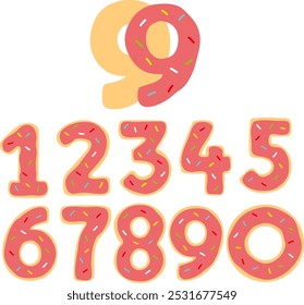 Donut Number digital designs for printing or cutting