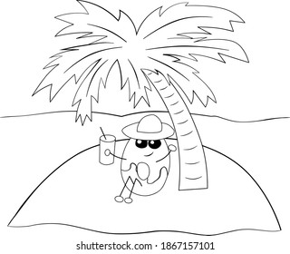 Donut on the beach in black and white