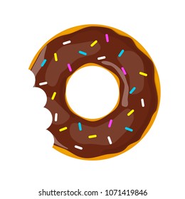 Donut on white background