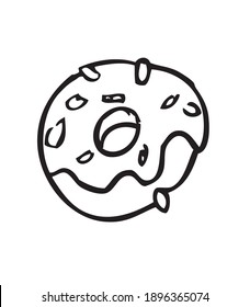 Donut on a white background. Cute, colorful donuts. Simple modern design. Realistic vector illustration.