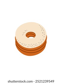 donut on white background, vector illustration