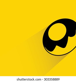 donut on yellow background, flat and shadow theme