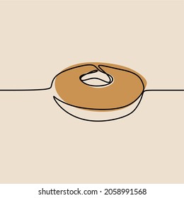 Donut oneline continuous line art