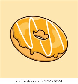donut orange flavor with vanilla glaze